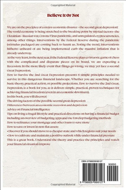 HOW to SURVIVE the 2ND GREAT ECONOMIC DEPRESSION: 8 Simple Steps to Survive the Imminent Severe Financial Recession