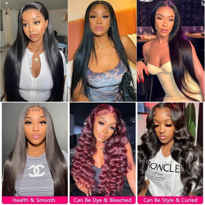 Human Hair Bundles Straight 10 12 14 16 Inch Brazilian Virgin Hair 4 Bundles Human Hair Straight 100% Unprocessed Straight Hair Bundles Weave Bundles Human Hair