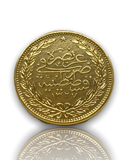 Ottoman Empire Gold Coin 1915 Mehmed V. Gold Plated 100 Kurush Coin (22Mm) REPLICA 1Pcs Masters Coins