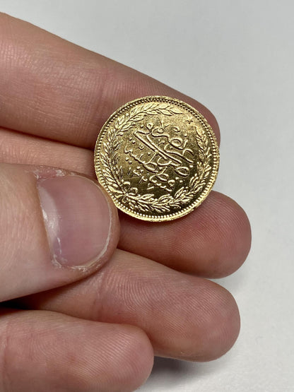 Ottoman Empire Gold Coin 1915 Mehmed V. Gold Plated 100 Kurush Coin (22Mm) REPLICA 1Pcs Masters Coins
