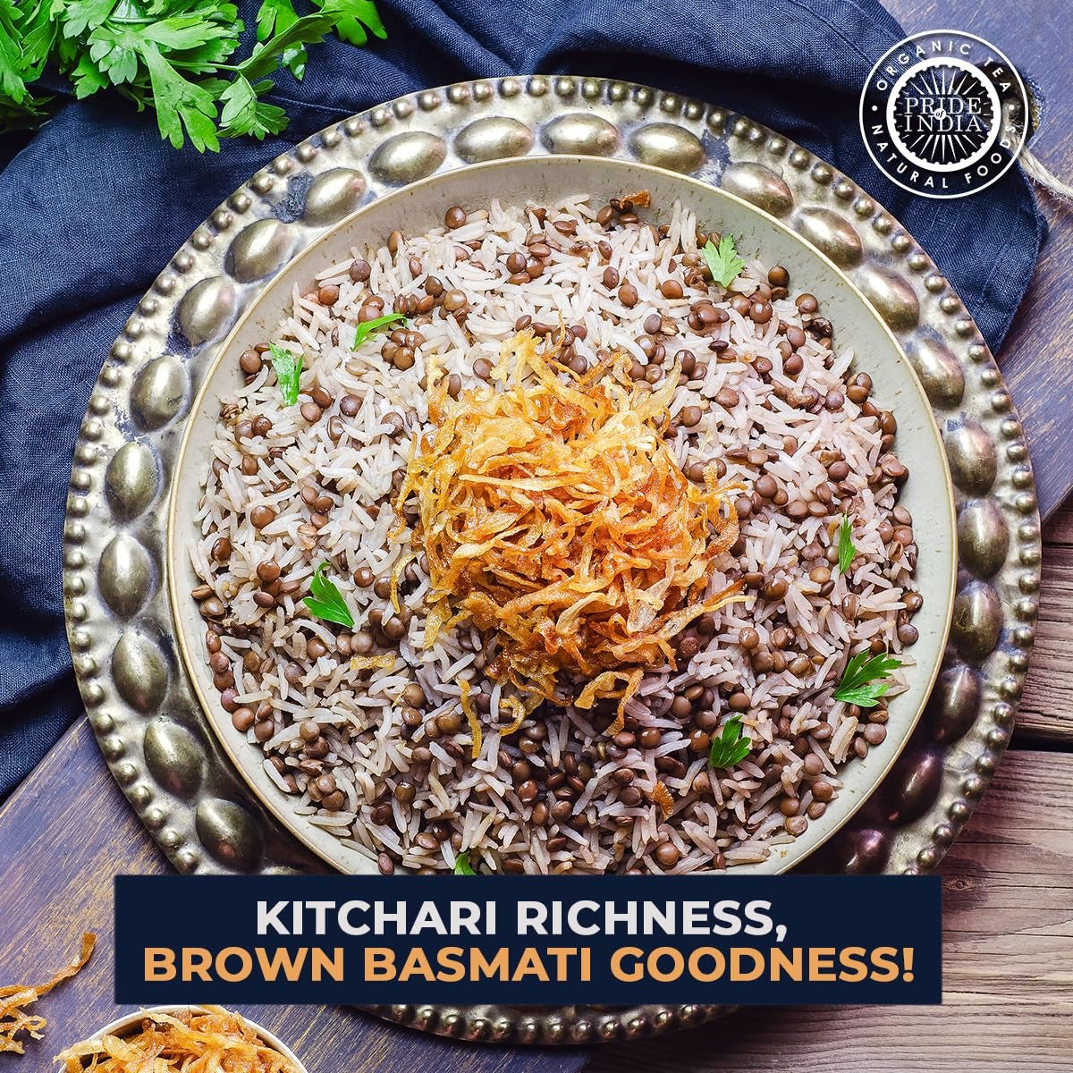 ' - Indian Brown Basmati Rice & Lentil Kitchari Mix - Protein Superfood, 1.5 Pound Jar - WORLD TIME VISITS