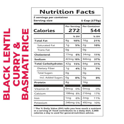 Indian Cuisine Ready to Eat Meals Pack of 6, 12.3Oz- Basmati Rice with Black Lentil Curry - Microwavable No Preservatives, Heat and Eat Meal Box Ready in 90 Seconds