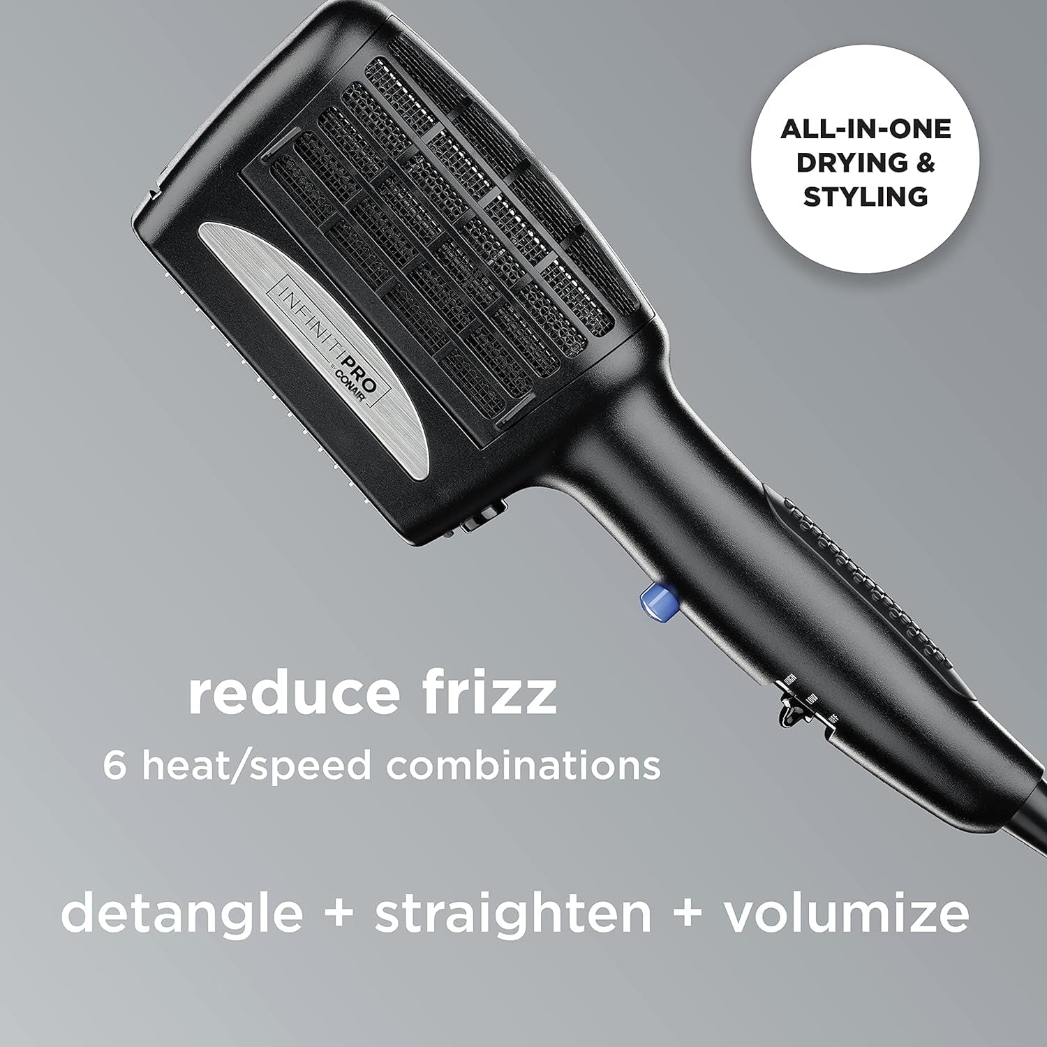 INFINITIPRO by 3 - In - 1 Styling Hair Dryer, 1875W Hair Dryer with Ceramic Technology and 3 Attachments - WORLD TIME VISITS