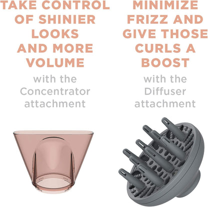 INFINITIPRO by  Frizz Free Compact Hair Dryer ~ 2X the Shine - 3X the Frizz Control
