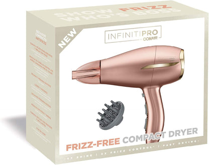 INFINITIPRO by  Frizz Free Compact Hair Dryer ~ 2X the Shine - 3X the Frizz Control