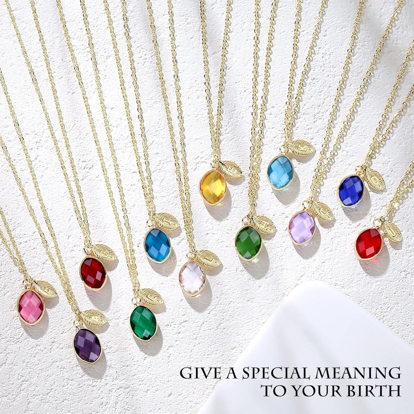 Initial Birthstone Necklace for Women 14K Gold Filled Small Initial Necklace Crystal Birthstone Pendant Necklace for Girls Teens Mom Dainty Gold Necklace Personalized Jewelry Birthday Gift