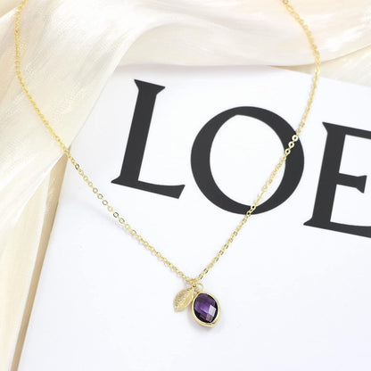 Initial Birthstone Necklace for Women 14K Gold Filled Small Initial Necklace Crystal Birthstone Pendant Necklace for Girls Teens Mom Dainty Gold Necklace Personalized Jewelry Birthday Gift