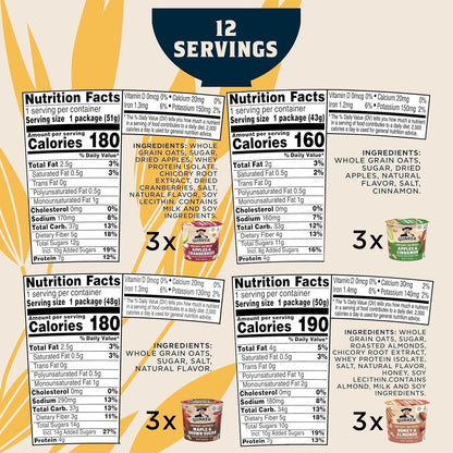 Instant Oatmeal Express Cups, 4 Flavor Variety Pack, 1.76 Ounce (Pack of 12)
