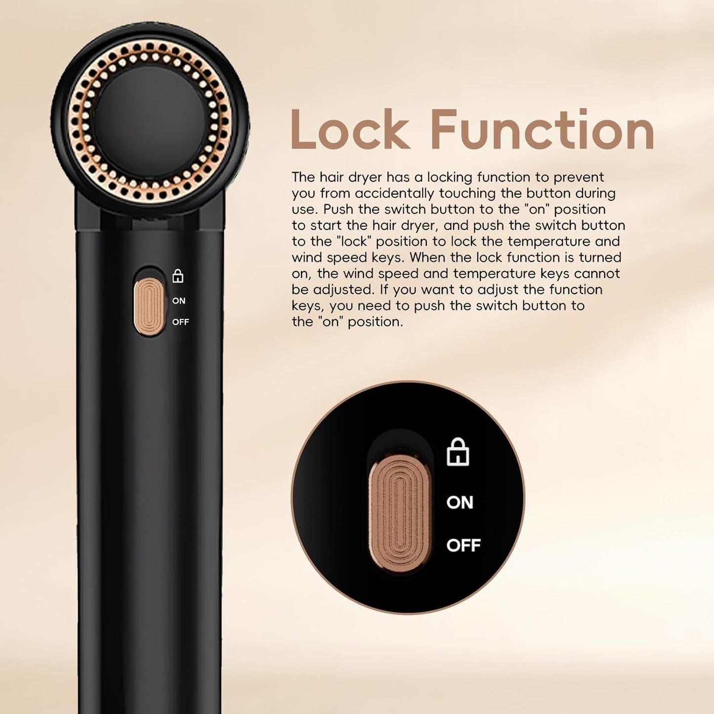 Ionic Hair Dryer with Diffuser, 1600W &110000RPM High-Speed Brushless Motor for Rapid Drying. Lightweight, Constant Temperature, Salon Blow Dryer with 3 Magnetic Attachments