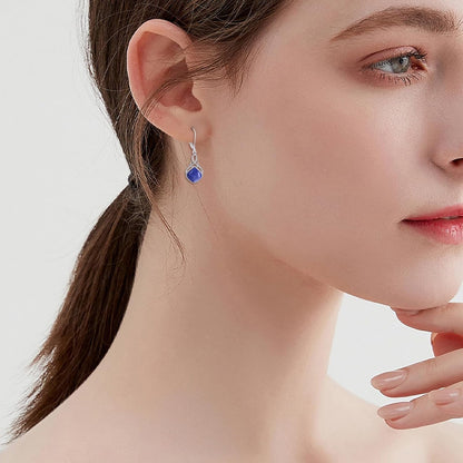 Irish Earrings for Women Girls Sterling Silver Celtic Knot Leverback Earrings Nature Stone Long Celtic Teardrop Dangles Drop Earrings Jewelry Gifts - WORLD TIME VISITS