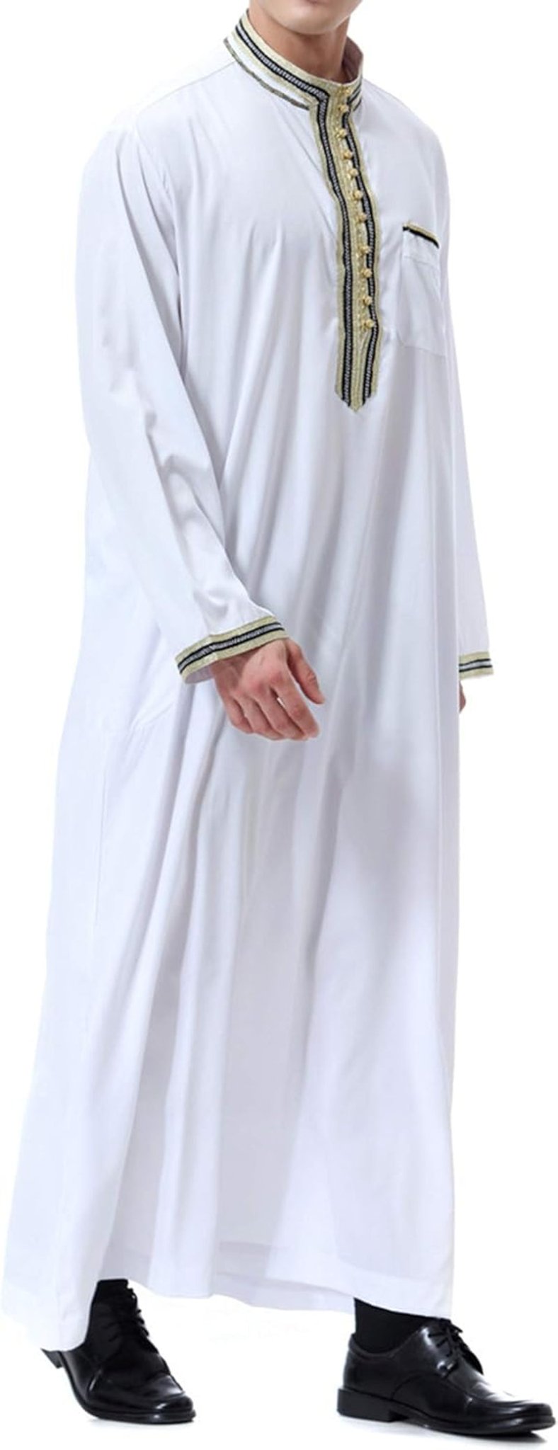 Islamic Mens Clothing Kaftan Maxi-Muslim Male Shirt Long Sleeve Abaya Dubai Cotton…