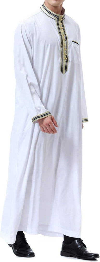 Islamic Mens Clothing Kaftan Maxi-Muslim Male Shirt Long Sleeve Abaya Dubai Cotton…