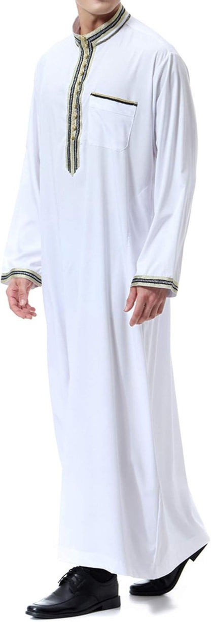 Islamic Mens Clothing Kaftan Maxi-Muslim Male Shirt Long Sleeve Abaya Dubai Cotton…