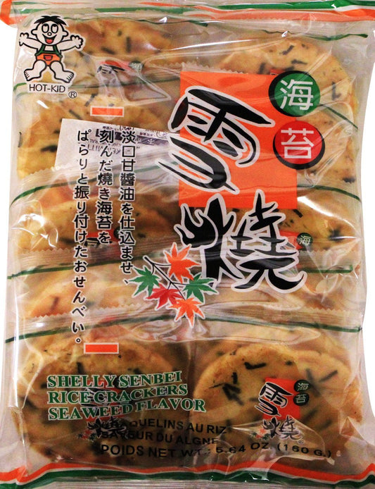 米餅 Japanese Style Shelly Senbei Rice Cracker - Seaweed 5.64 Oz (Pack of 4) - WORLD TIME VISITS