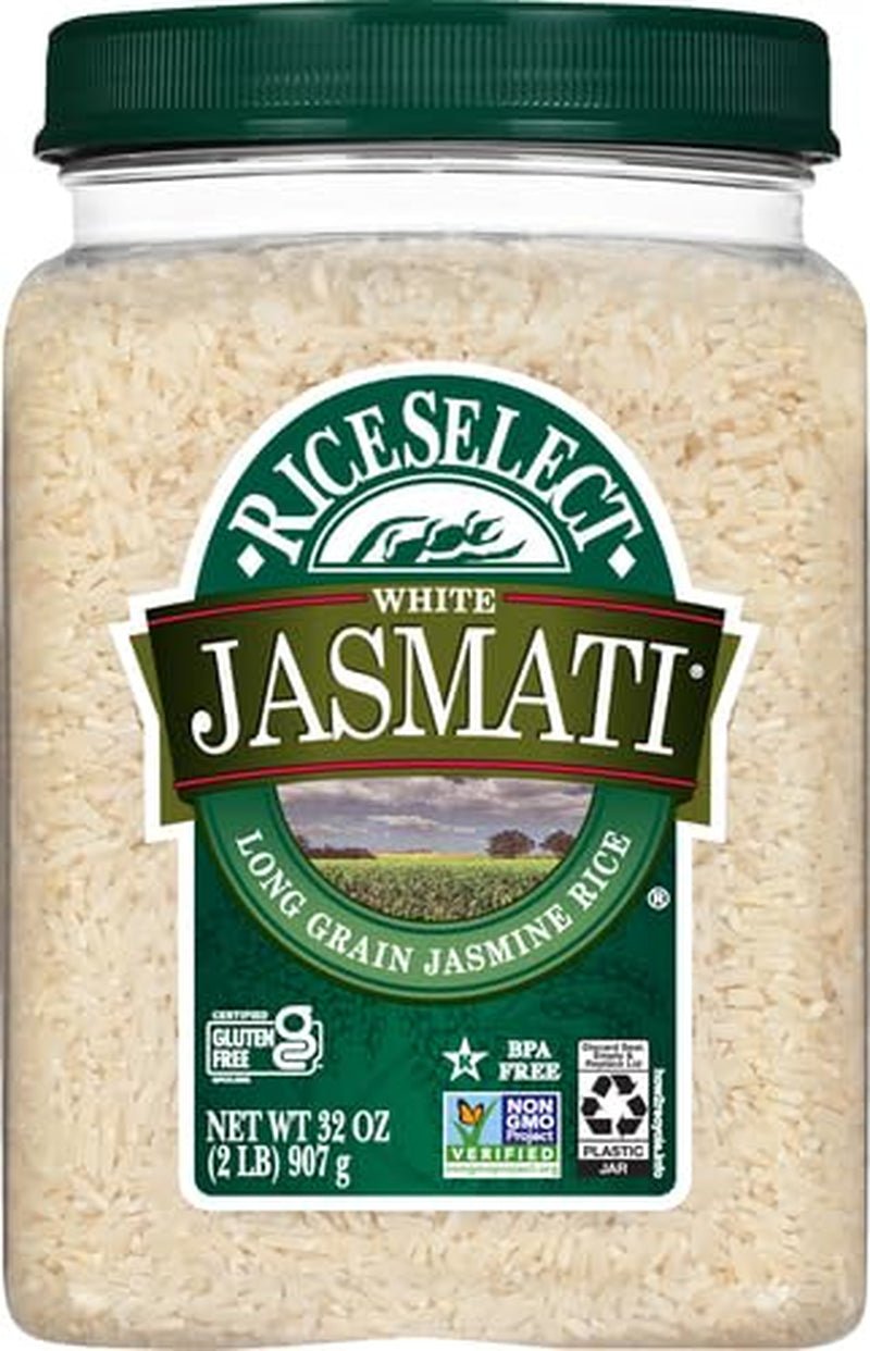 Jasmati Rice, Long - Grain Jasmine Rice, Premium Gluten Free Rice, Non - Gmo, 32 Ounce Jar - WORLD TIME VISITS