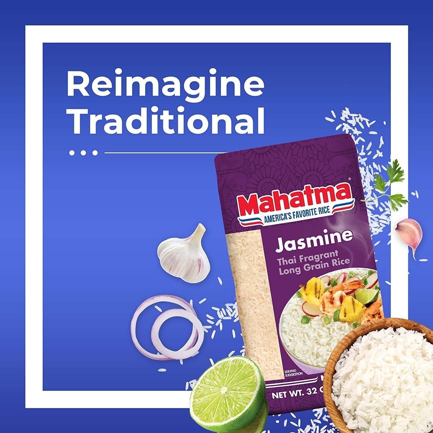 Jasmine Rice, 2Lb Bag of Rice, Thai, Indian, or Cambodian Fragrant Flavored Rice, Stovetop or Microwave Rice - WORLD TIME VISITS