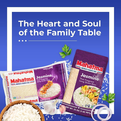 Jasmine Rice, 2Lb Bag of Rice, Thai, Indian, or Cambodian Fragrant Flavored Rice, Stovetop or Microwave Rice