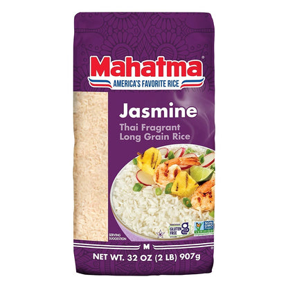 Jasmine Rice, 2Lb Bag of Rice, Thai, Indian, or Cambodian Fragrant Flavored Rice, Stovetop or Microwave Rice - WORLD TIME VISITS