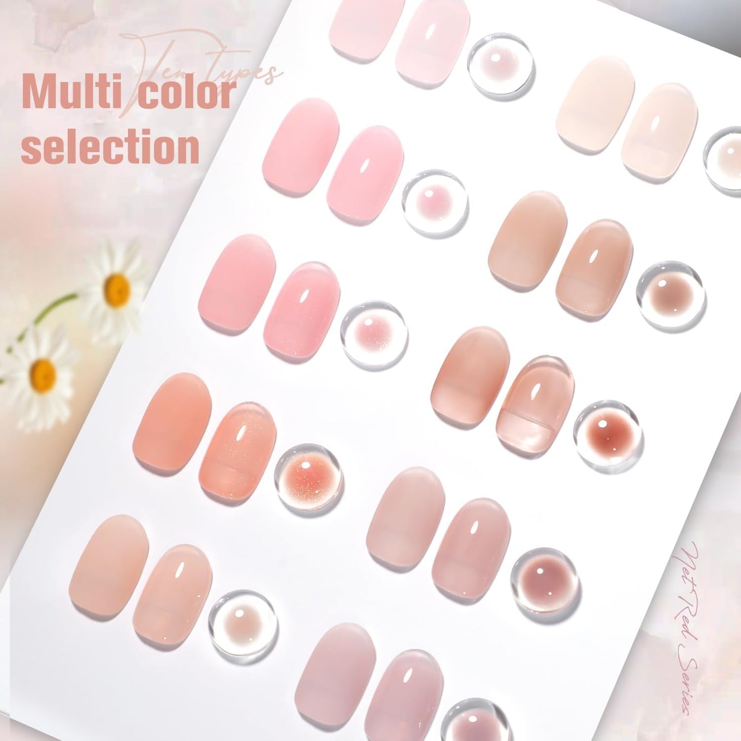 Jelly Pink Gel Nail Polish Set of 10 Colors Nude Gel Polish Kit UV LED Soak off Nail Polish Gel Home DIY Manicure Nail Art Salon Varnish - WORLD TIME VISITS
