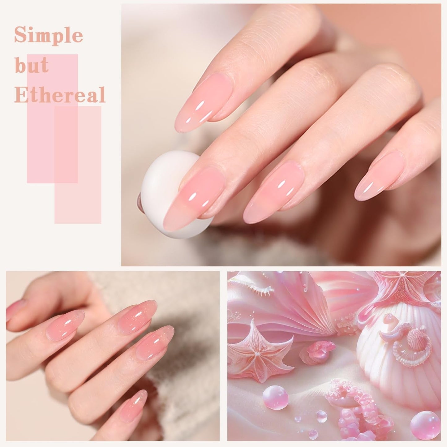 Jelly Pink Gel Nail Polish Set of 10 Colors Nude Gel Polish Kit UV LED Soak off Nail Polish Gel Home DIY Manicure Nail Art Salon Varnish - WORLD TIME VISITS