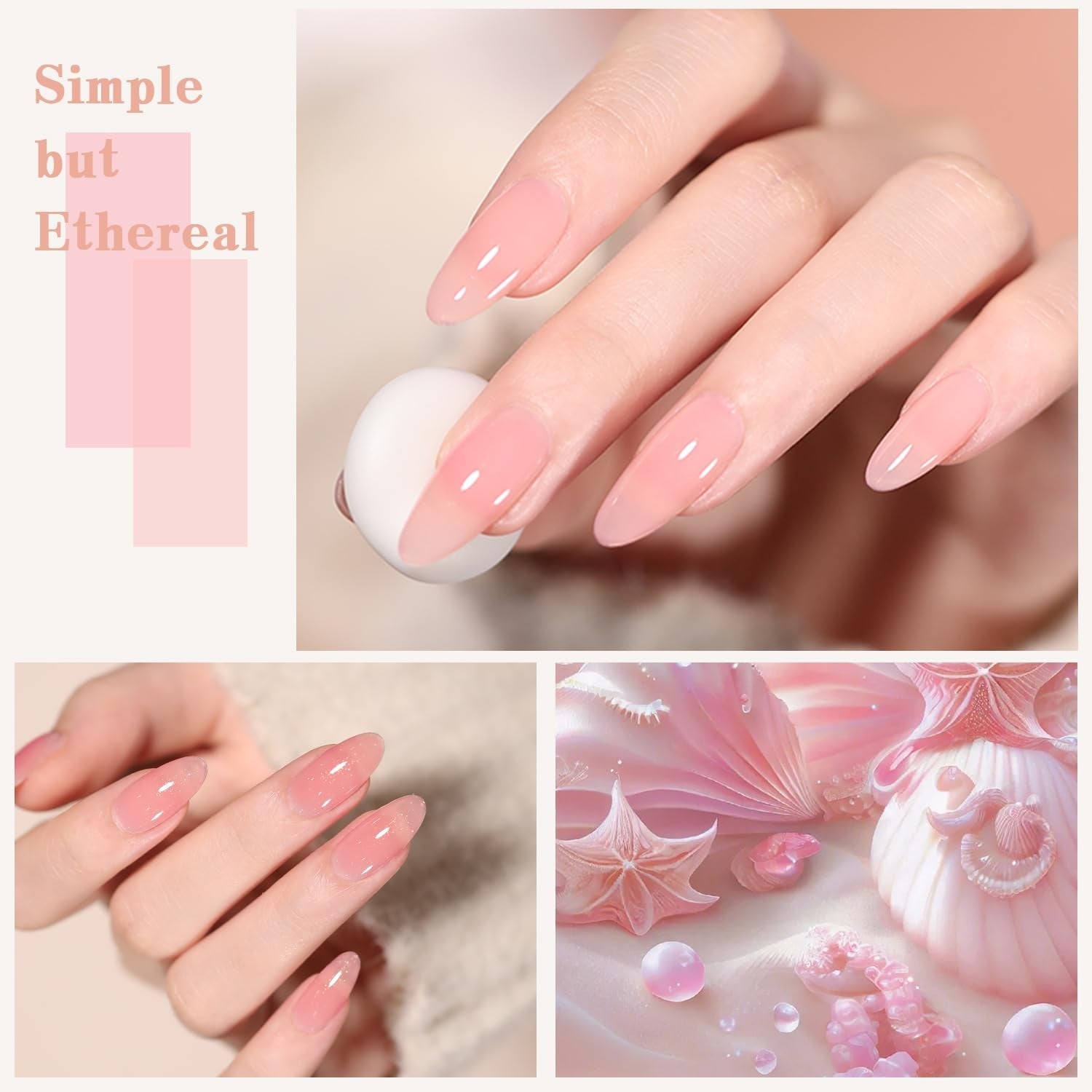 Jelly Pink Gel Nail Polish Set of 10 Colors Nude Gel Polish Kit UV LED Soak off Nail Polish Gel Home DIY Manicure Nail Art Salon Varnish - WORLD TIME VISITS
