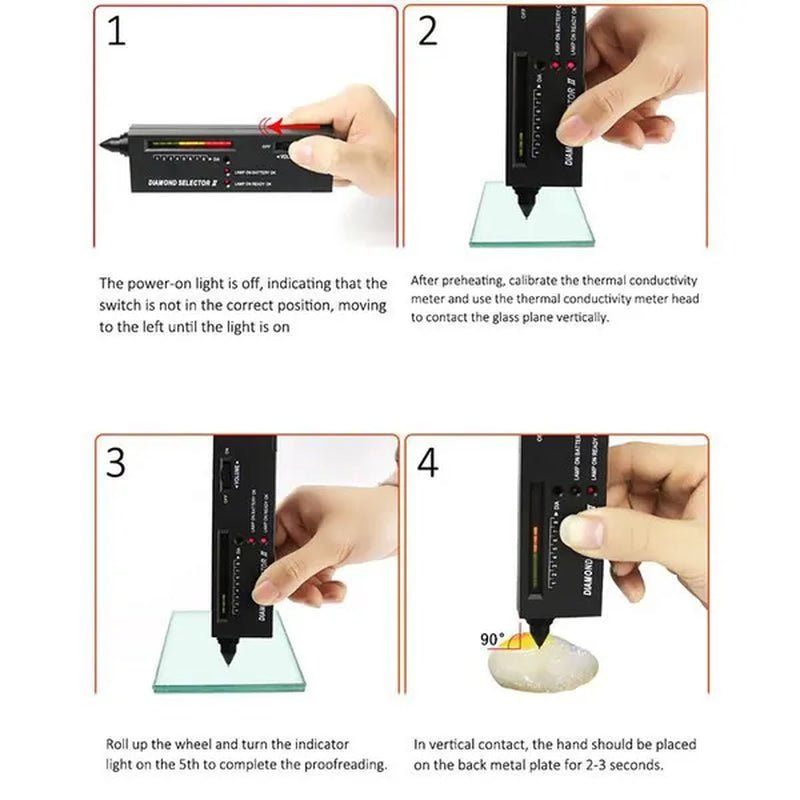 Jewellery Diamond Hardness Meter Gemstone Gem Tester Selector  LED Diamond Indicator Test Pen  Audio Portable  Jewelry Tester Tool