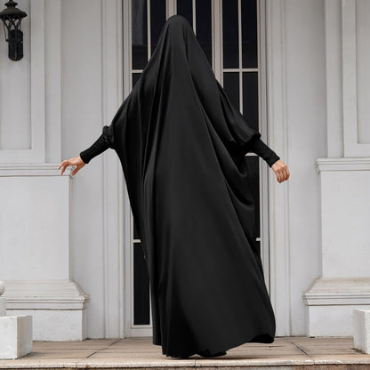 Jilbab for Muslim Women Hooded Abaya Kaftan Dress Hijab Chador One-Piece Loose Fit Arabic Islamic Prayer Robe