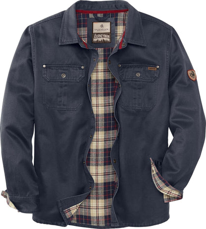 Journeyman Shirt Jacket Flannel Lined Shacket for Men Water - Resistant Coat Rugged Fall Clothing - WORLD TIME VISITS