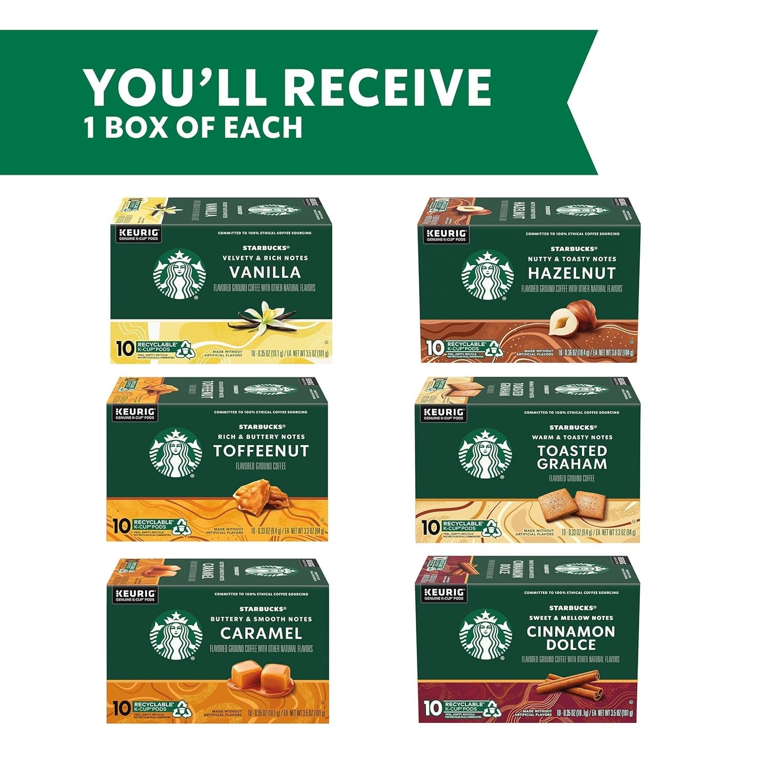 K - Cup Coffee Pods—Flavored Coffee—Variety Pack for Keurig Brewers—Naturally Flavored—100% Arabica—6 Boxes (60 Pods Total) - WORLD TIME VISITS