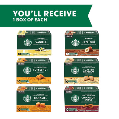 K - Cup Coffee Pods—Flavored Coffee—Variety Pack for Keurig Brewers—Naturally Flavored—100% Arabica—6 Boxes (60 Pods Total) - WORLD TIME VISITS