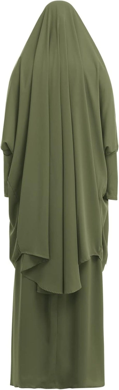 Kaftans Women Full Length Long Sleeve Dubai Muslim Modest Islamic Clothes Casual Maxi Dress Evening Gown+Hijab