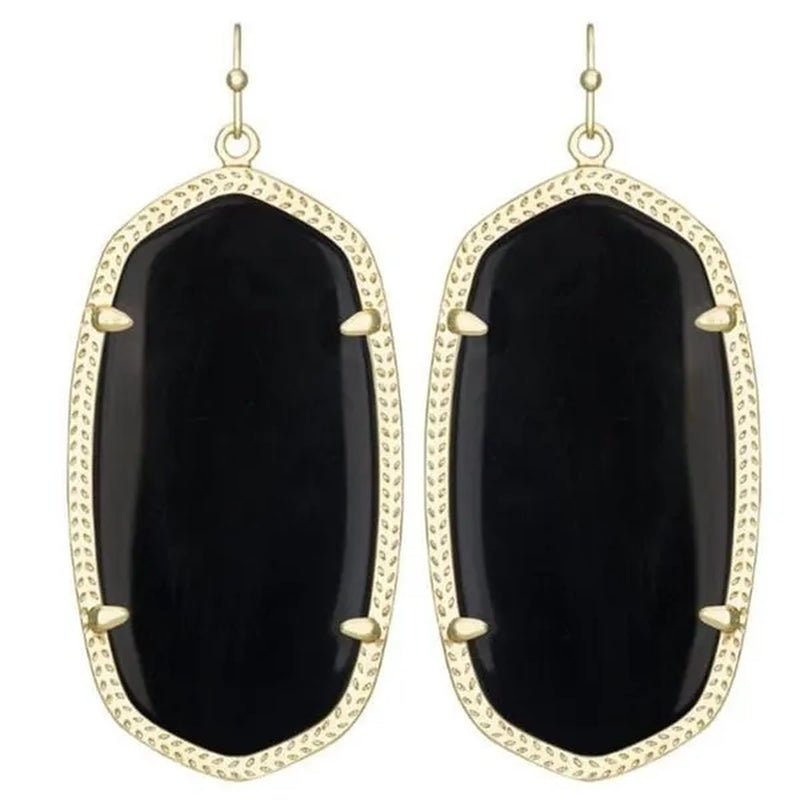 Kendra Scott 4217701109 Danielle Earrings, Gold & Black - WORLD TIME VISITS