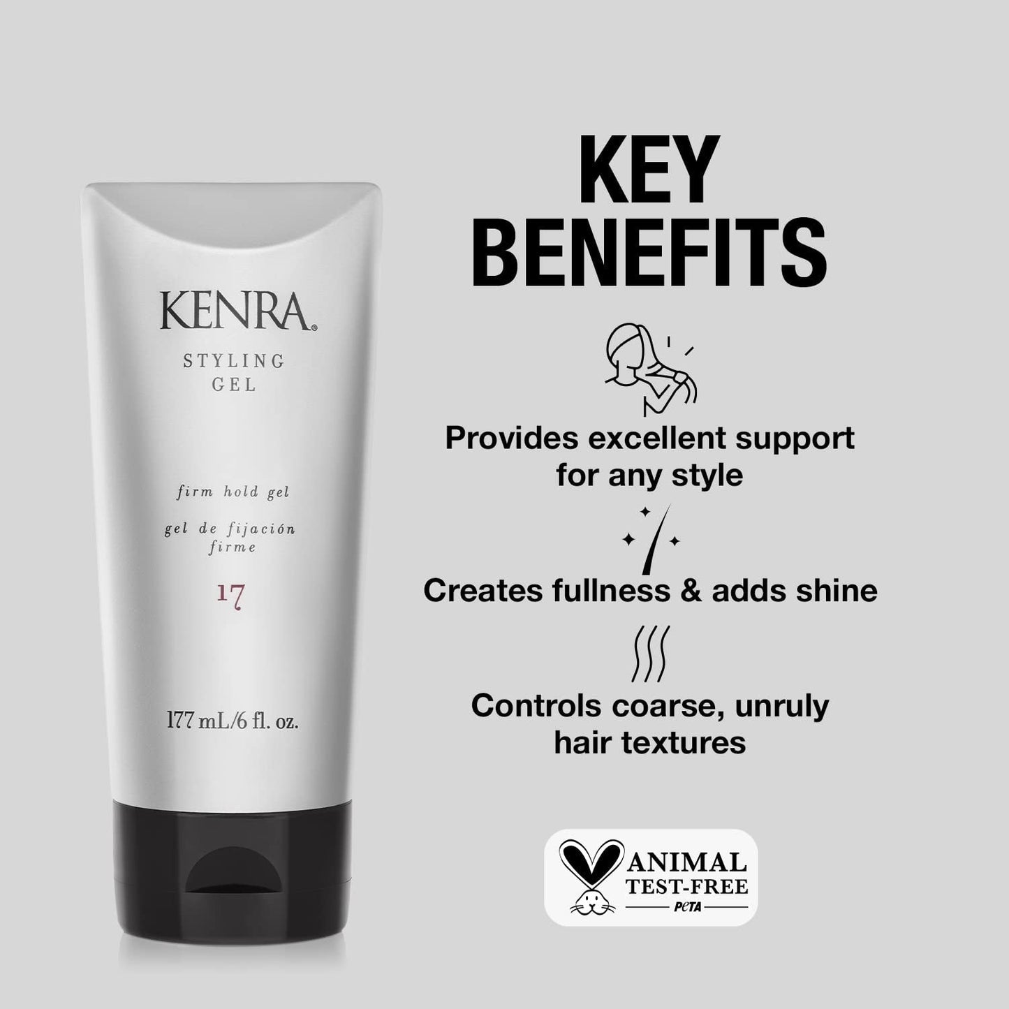 Kenra Styling Gel 17 | High Hold Gel | Creates Fullness & Adds Shine | Controls Coarse, Unruly Hair Textures | Alcohol-Free, Non-Drying, & Non-Flaking | Medium to Coarse Hair