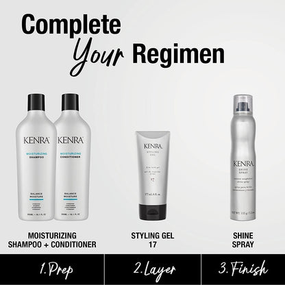 Kenra Styling Gel 17 | High Hold Gel | Creates Fullness & Adds Shine | Controls Coarse, Unruly Hair Textures | Alcohol-Free, Non-Drying, & Non-Flaking | Medium to Coarse Hair