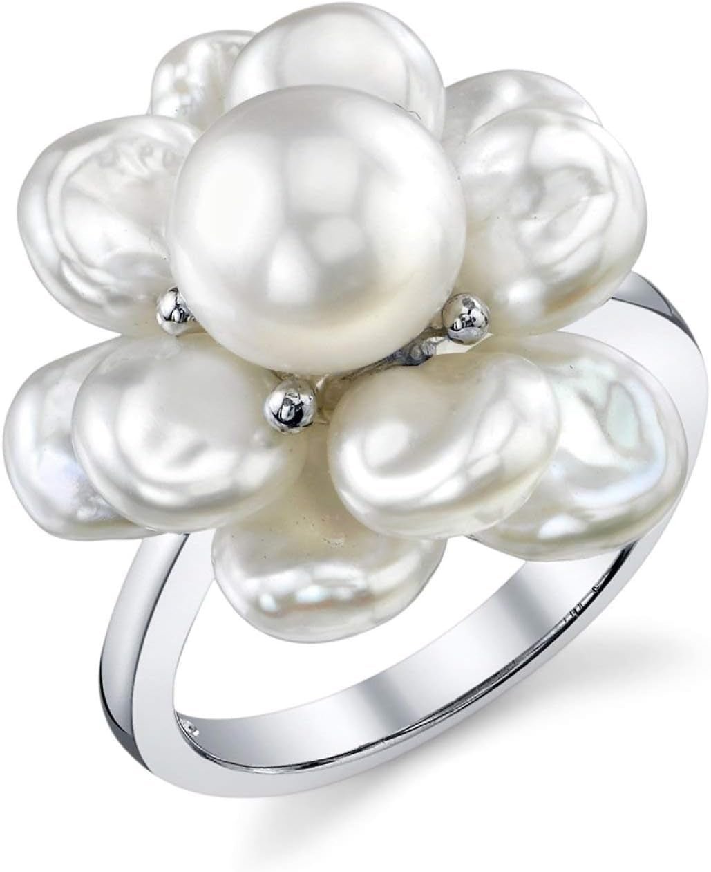 Keshi Genuine White Freshwater Cultured Pearl Ring for Women - WORLD TIME VISITS