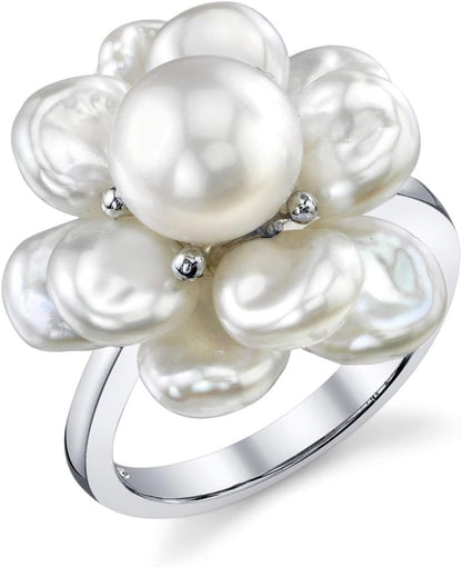 Keshi Genuine White Freshwater Cultured Pearl Ring for Women - WORLD TIME VISITS