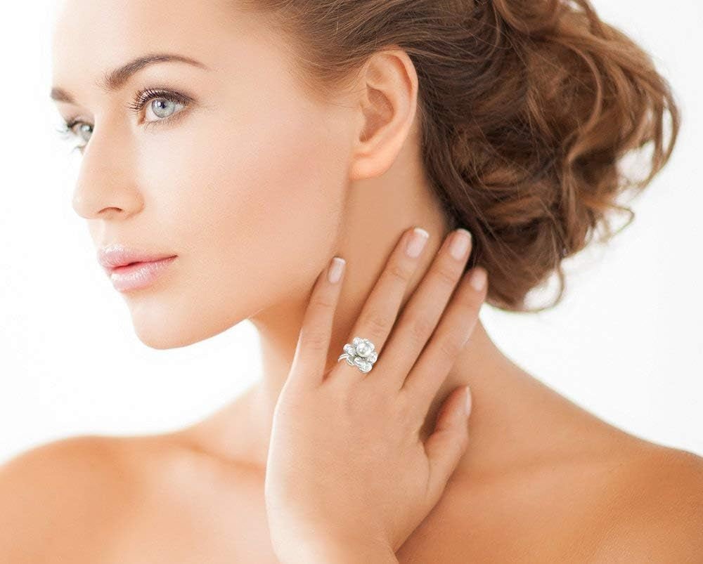 Keshi Genuine White Freshwater Cultured Pearl Ring for Women - WORLD TIME VISITS