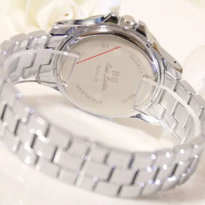Lady Dress Watch Luxury Austrian Crystals Watch Rose Gold Shinning Diamond Rhinestone Fashion Bracelet Montre Femme