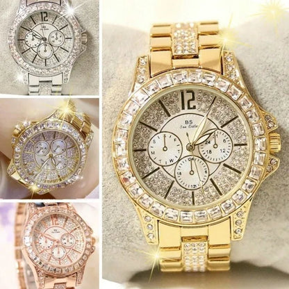Lady Dress Watch Luxury Austrian Crystals Watch Rose Gold Shinning Diamond Rhinestone Fashion Bracelet Montre Femme