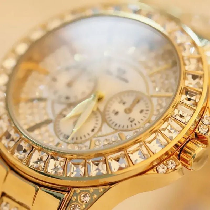 Lady Dress Watch Luxury Austrian Crystals Watch Rose Gold Shinning Diamond Rhinestone Fashion Bracelet Montre Femme