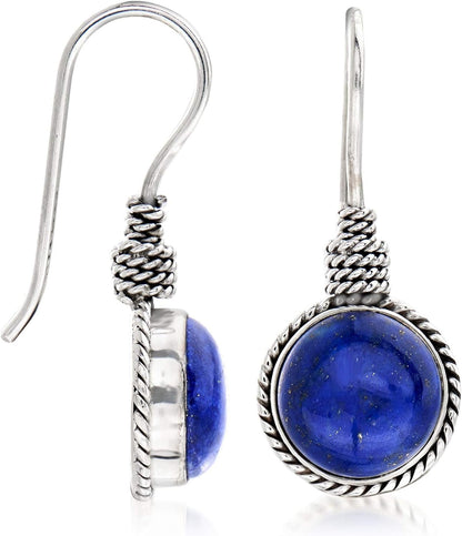 Lapis Drop Earrings in Sterling Silver