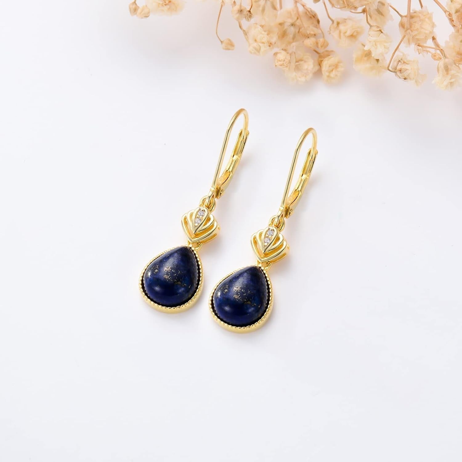 Lapis Lazuli Earrings Jewelry Sterling Silver Blue Lapis Dangle Dangling Drop Earrings Boho Wedding Gifts for Women - WORLD TIME VISITS