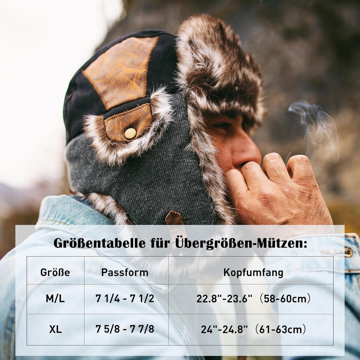 Large XL Trapper Trooper Hunting Warm Ear Flap Russian Ushanka Winter Ski Cold Weather Bomber Hats for Men - WORLD TIME VISITS