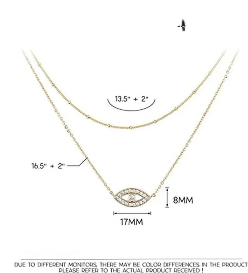 Layered Necklace Pendant Handcrafted 18K Gold Plated Delicate Circle Gold Necklace Layered Long Necklace Women