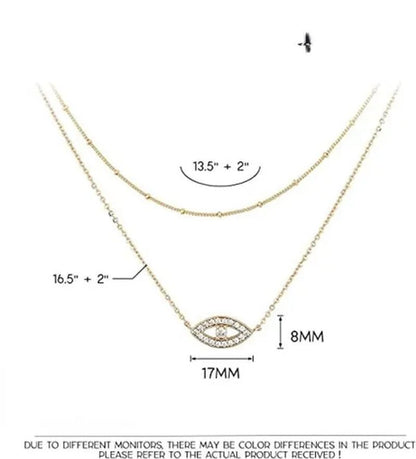 Layered Necklace Pendant Handcrafted 18K Gold Plated Delicate Circle Gold Necklace Layered Long Necklace Women