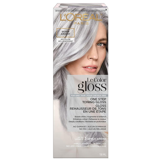 Le Color Gloss One Step In - Shower Toning Hair Gloss, Neutralizes Brass, Conditions & Boosts Shine, Silver, 4 Ounce - WORLD TIME VISITS