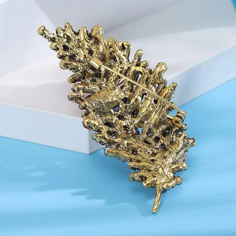 Leaves Brooches Fashion New Creative Leaf Brooch Elegant Trend Women's Antique Silk Scarf Button Accessory Pin