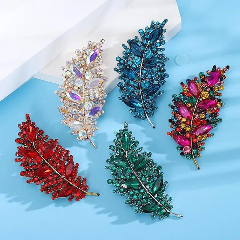 Leaves Brooches Fashion New Creative Leaf Brooch Elegant Trend Women's Antique Silk Scarf Button Accessory Pin - WORLD TIME VISITS