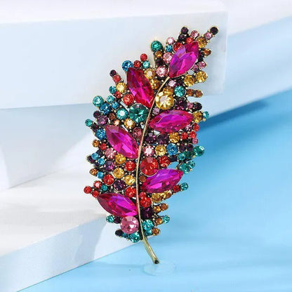 Leaves Brooches Fashion New Creative Leaf Brooch Elegant Trend Women's Antique Silk Scarf Button Accessory Pin