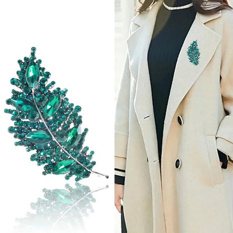 Leaves Brooches Fashion New Creative Leaf Brooch Elegant Trend Women's Antique Silk Scarf Button Accessory Pin - WORLD TIME VISITS